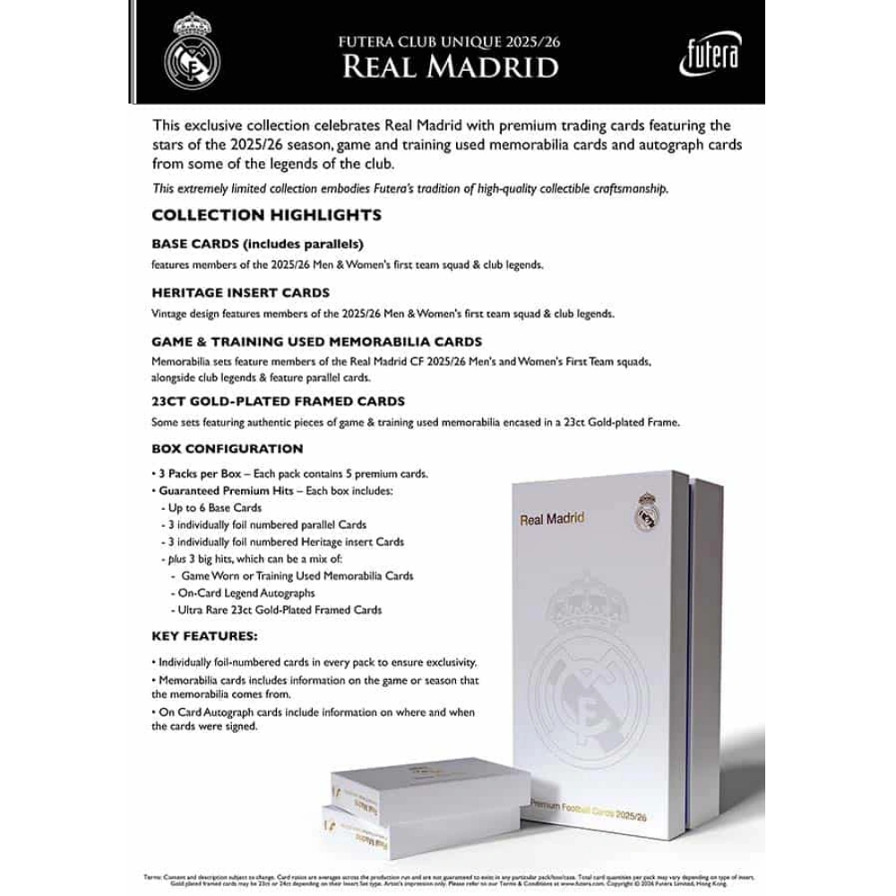 Futera 2025-26 Unique Real Madrid C.F. - Hobby Box