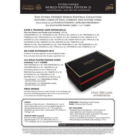 Futera 2025 Unique World Football Edition 21 - Hobby Box