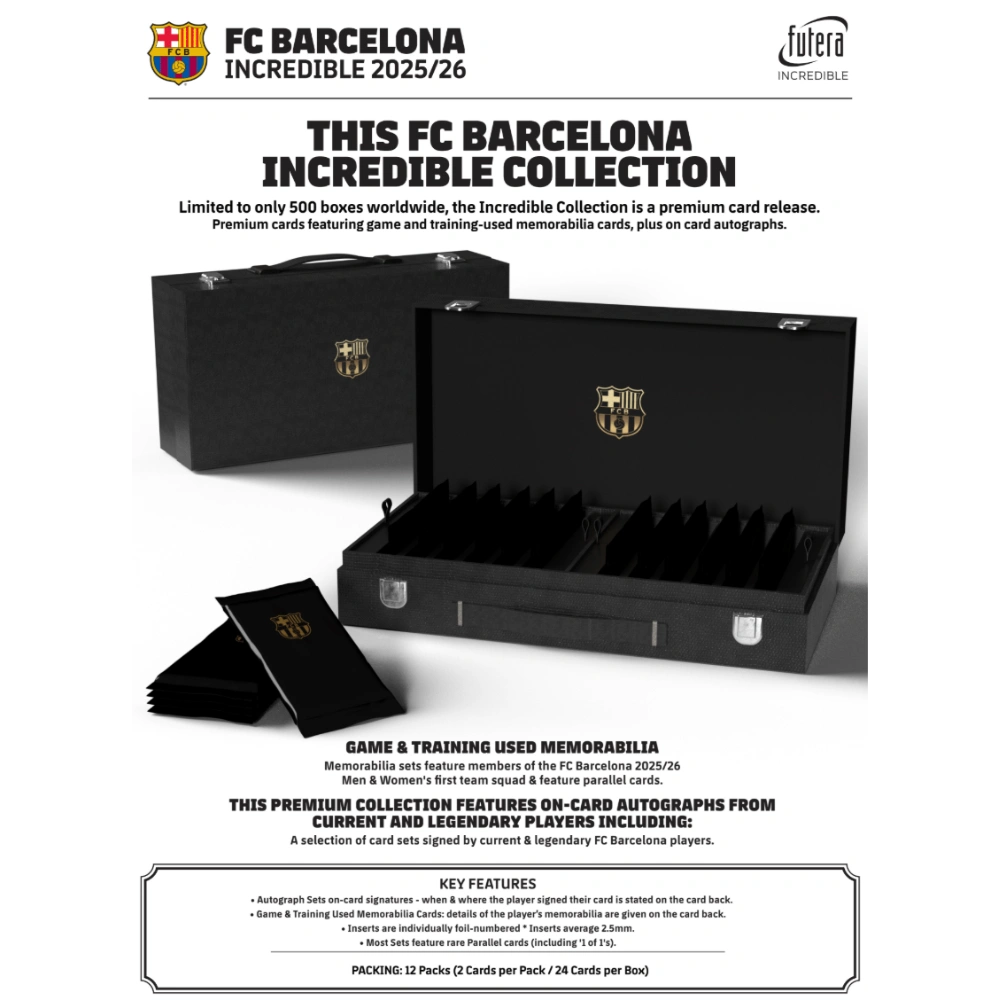 Futera 2026 Incredible FC Barcelona Hobby Box - DOPPEL EINZELPACK