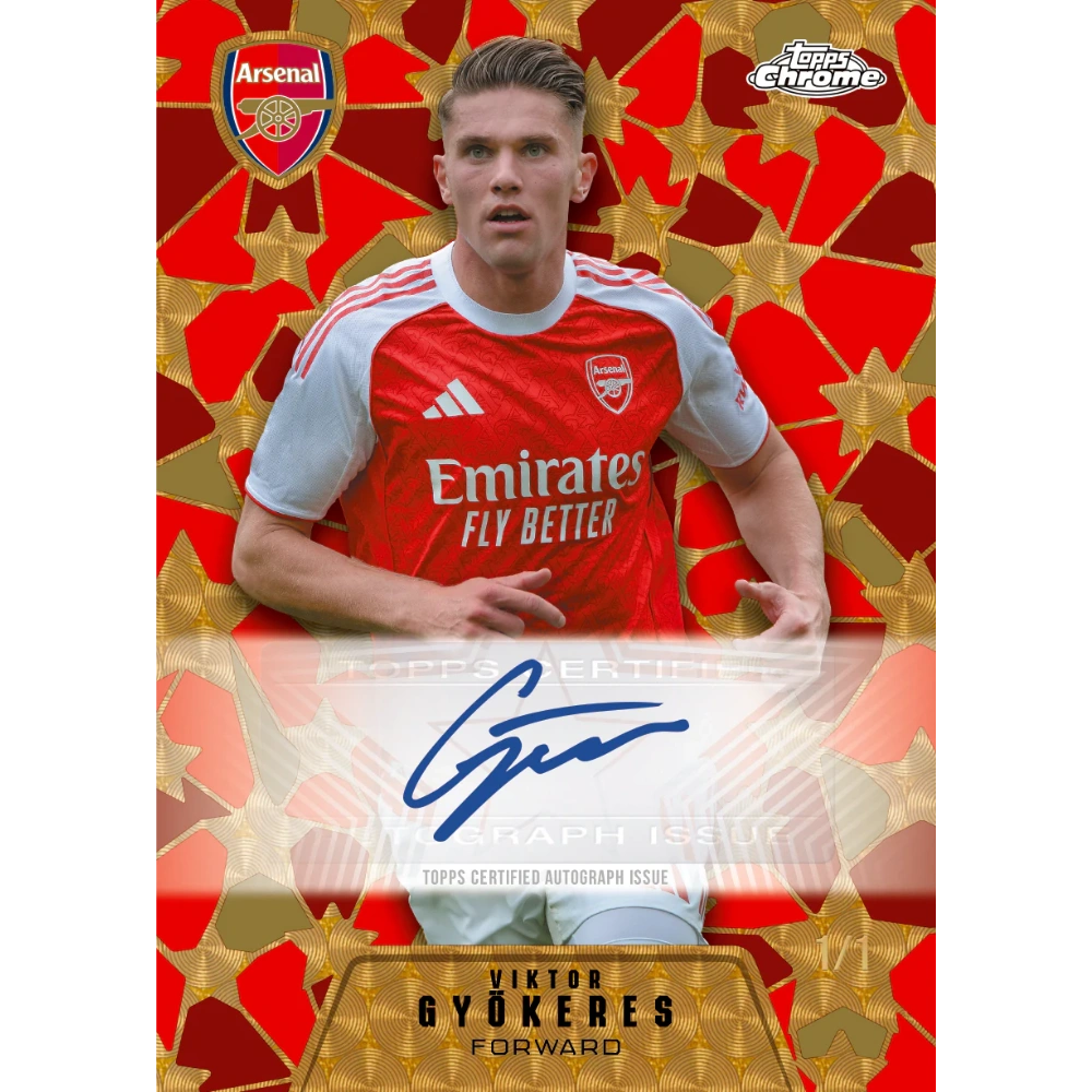 Topps 2025-26 Chrome Arsenal FC Hobby Box - EINZELPACK