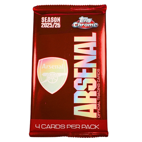 Topps 2025-26 Chrome Arsenal FC Hobby Box - EINZELPACK