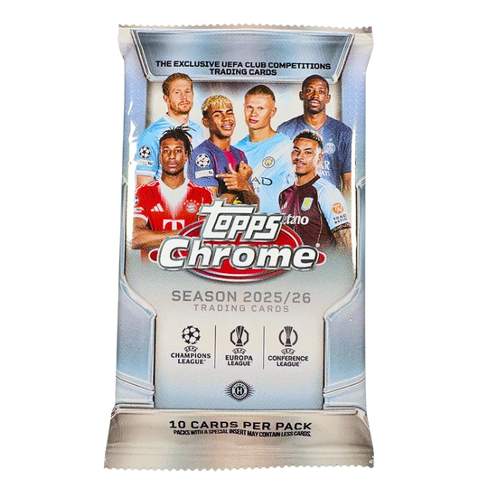 Topps 2025-26 Chrome UEFA Club Competitions Jumbo Box - EINZELPACK