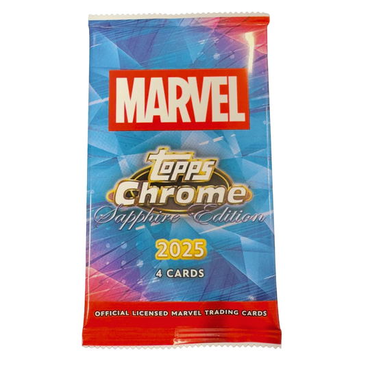 Topps 2025 Chrome Marvel comics Sapphire Edition Hobby Box - EINZELPACK